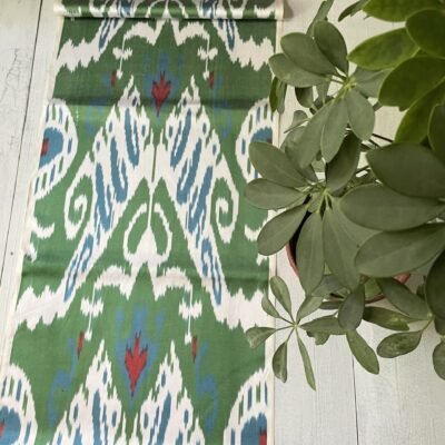 Alternative view of Green Ikat Adras Textile