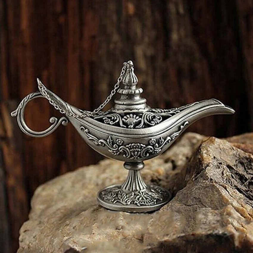 Antique Brass Magic Light Lamp Aladdin Genie Oil Lamp
