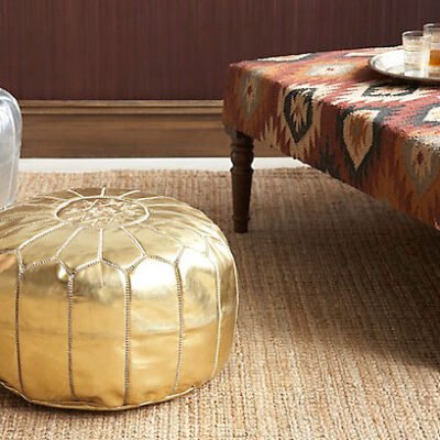 Alternative view of Moroccan Golden Pouffe