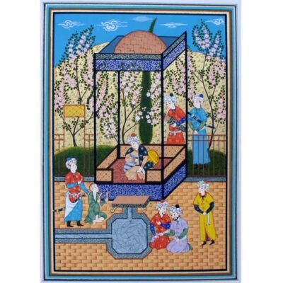 "Prince in a Garden Courtyard" Art painting