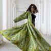 Green Ikat kaftan "Masnaviy" design