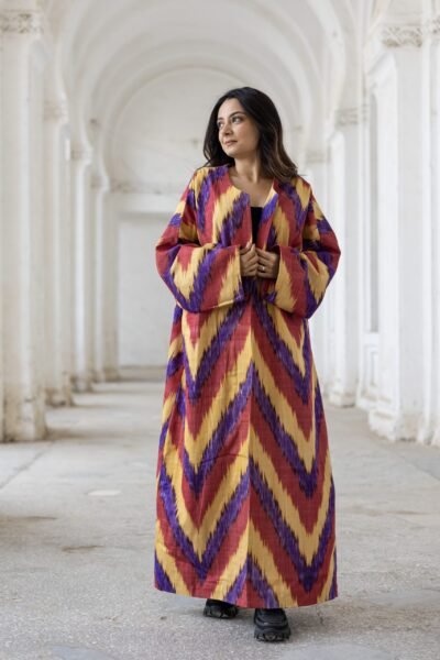 Chevron Ikat kaftan Orange