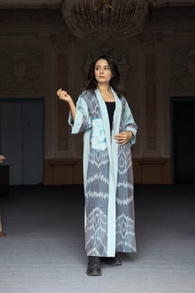 TURQUOISE IKAT KAFTAN