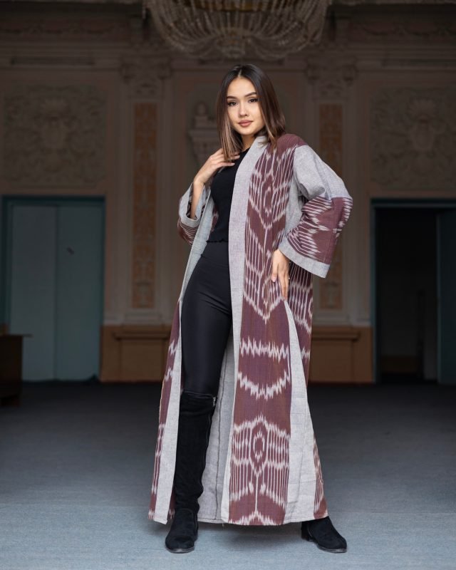 Handwoven Organic Linen Ikat Caftan 004