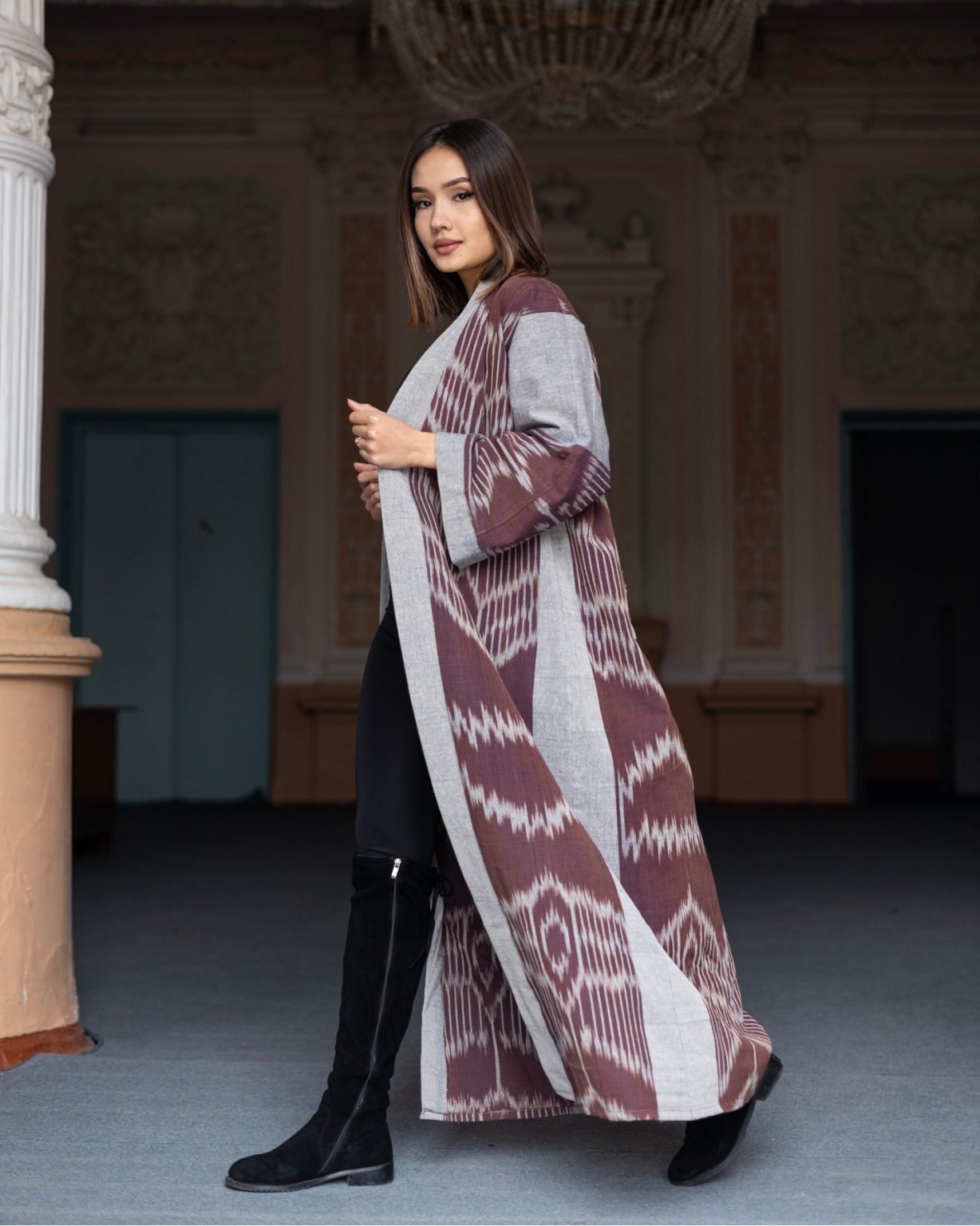 Matcha Ikat Long Kebaya Kaftan