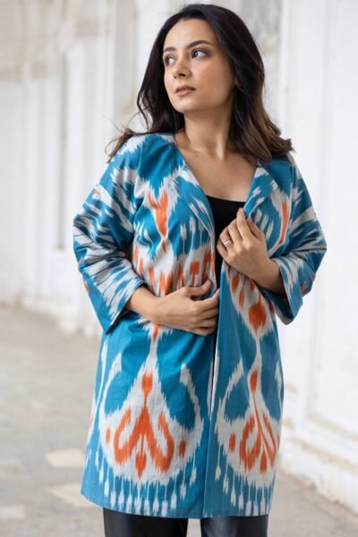 ROYAL BLUE IKAT KAFTAN