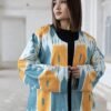 Yellow Blue Ikat Kaftan