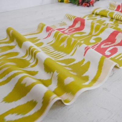Atomic Yellow Ikat Fabric