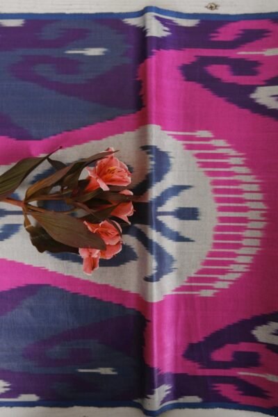 Tumor Fuchsia Silk Ikat Fabric