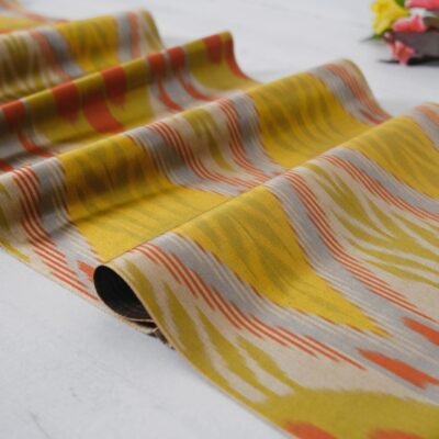 Olive Green Ikat Adras Fabric