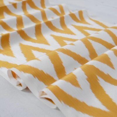 Chevron Mustard Yellow Ikat Fabric