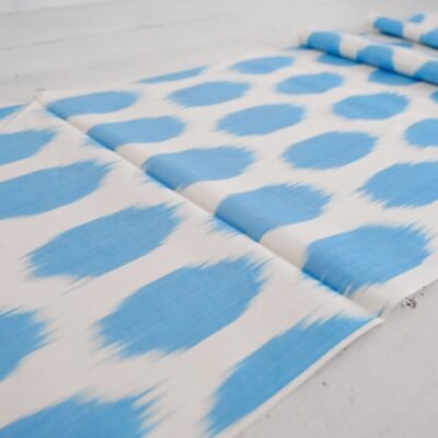 Alternative view of Sky Blue Cotton Ikat Fabric