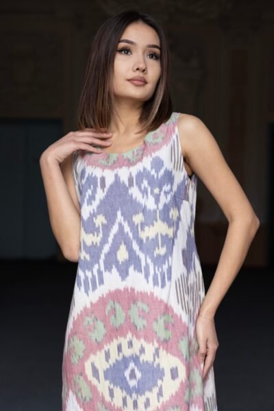 Doira Ikat Cotton Midi Dress