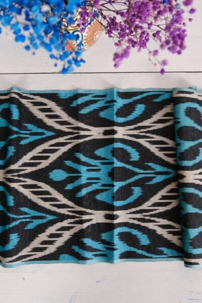 Adras Ikat Fabric Dark turquoise