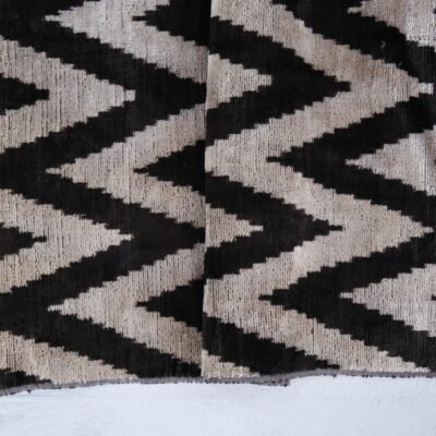 Alternative view of Natural Silk Chevron Velvet Fabric