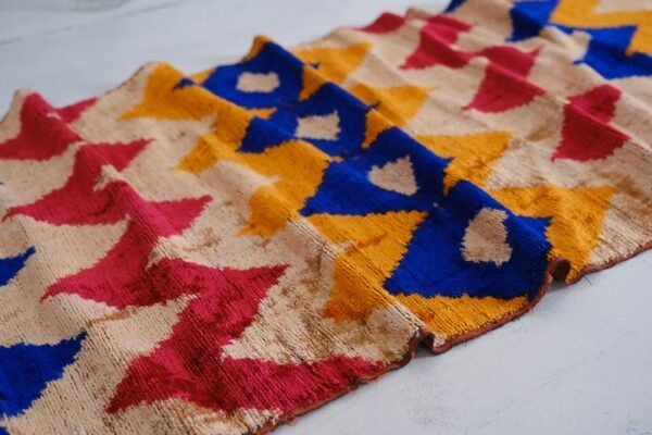 Upholstery Velvet Zigzag Ikat Fabric