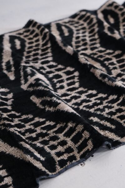 Classic Style Velvet Ikat Fabric Black