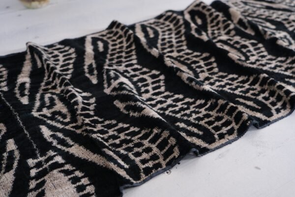 Classic Style Velvet Ikat Fabric Black