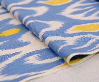 Alternative view of Adras Ikat Sun Sky Fabric