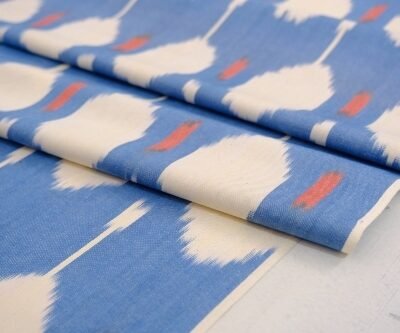 Alternative view of Ikat Designer Fabric Blue Oriental