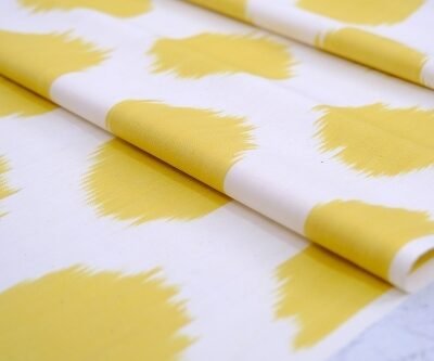 Alternative view of Ikat Fabric Upholstery Yellow Polka Dot
