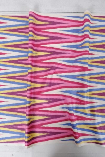 Premium Organic Ikat Fabric Chevron