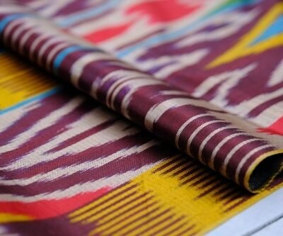 Alternative view of Silk Ikat Upholstery Fabric Oriental Decor