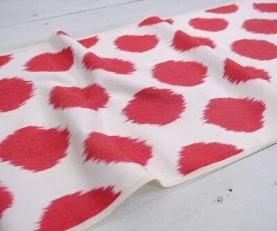 Alternative view of Silk Ikat Fabric Upholstery Red Polka Dot