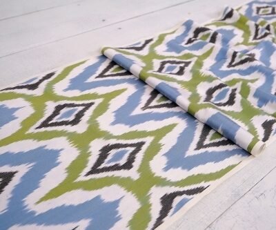Silk Ikat Upholstery Fabric Rhombus Design