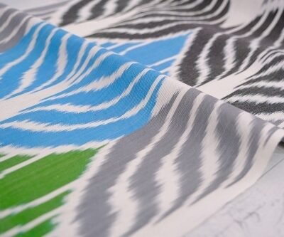 Alternative view of Silk Ikat Drapery Fabric Leaf Decor