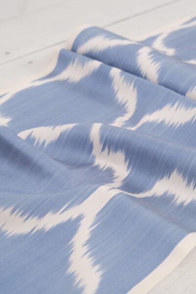 Silk Ikat Adras Upholstery Sky Blue