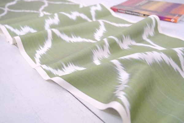 Adras Ikat Fabric Designer Olive Green