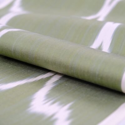 Alternative view of Adras Ikat Fabric Designer Olive Green