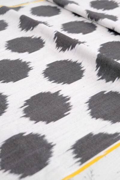 Ikat Upholstery Black Polka Dot