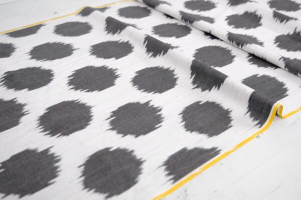 Ikat Upholstery Black Polka Dot