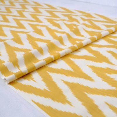 Fabric Ikat Upholstery Yellow Zigzag