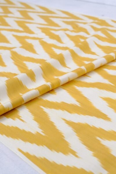 Fabric Ikat Upholstery Yellow Zigzag