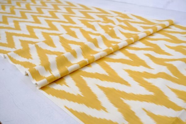 Fabric Ikat Upholstery Yellow Zigzag