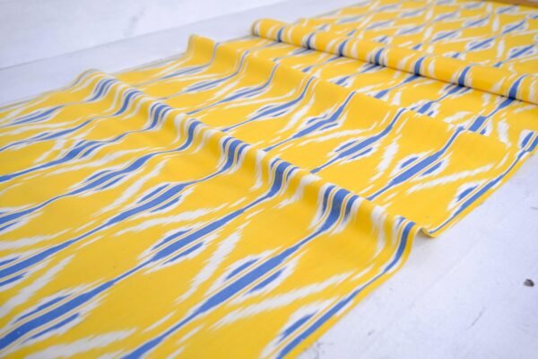 Ikat Designer Yellow Oriental Fabric