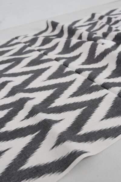 Ikat Fabric Upholstery Chevron Black and White