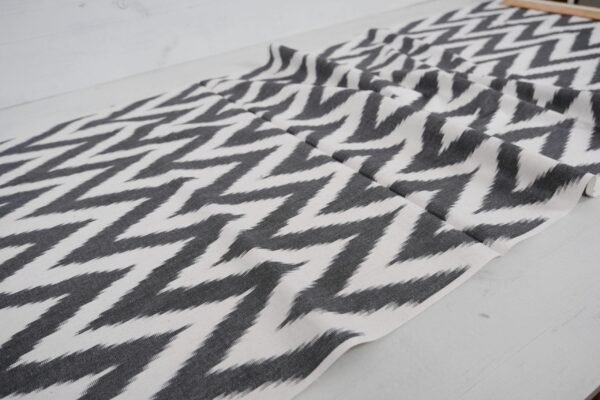 Ikat Fabric Upholstery Chevron Black and White