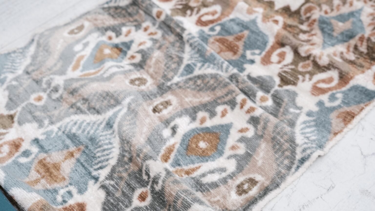 Emerald Harmony Silk Velvet Ikat main image 1