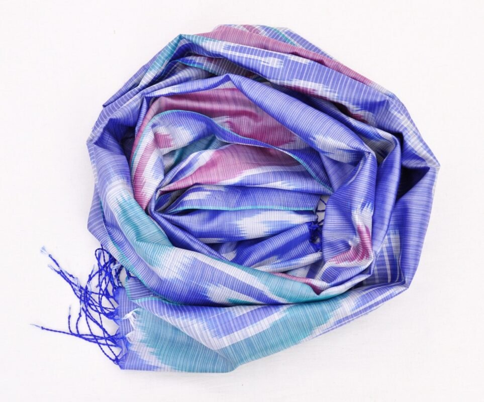 silk cotton ikat scarf