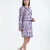 Purple Ikat Jacket Set with Skirt set
