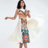 Off White SIlk Ikat Dress