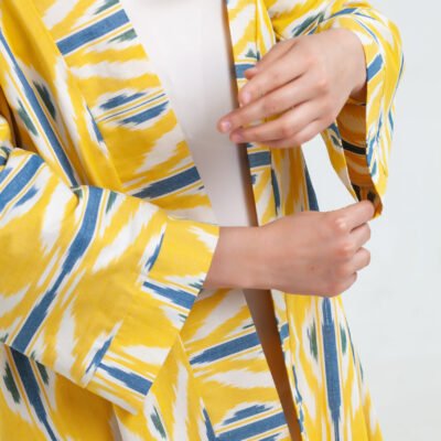 Yellow Cotton Ikat Blazer