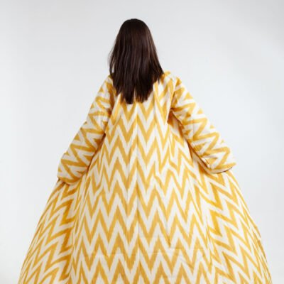 Alternative view of Cyber Yellow Ikat Kaftan Chevron