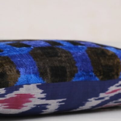 Alternative view of Navy Blue Velvet Ikat Pillow