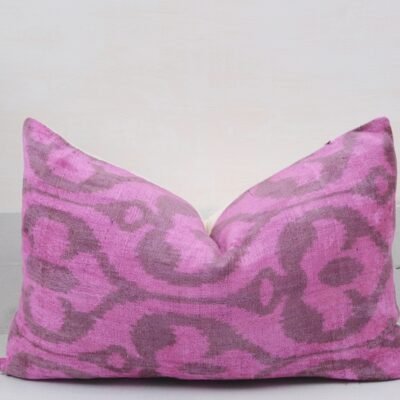 Alternative view of Pinky Love Velvet Ikat Cushion
