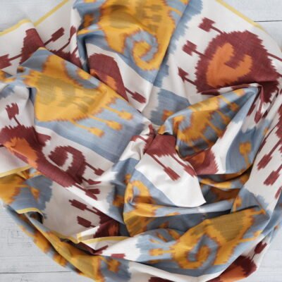 Alternative view of Traditional Uzbek Pattern Ikat Fabric